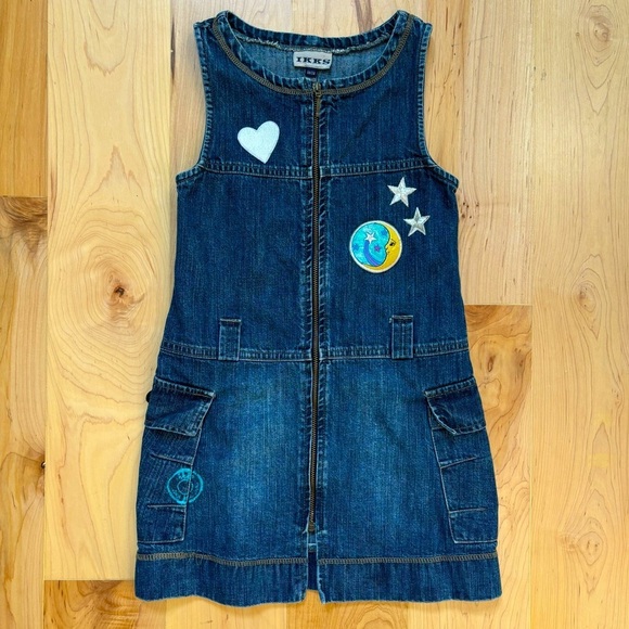 IKKS Girls Love Patchwork Jean Dress - Picture 1 of 11